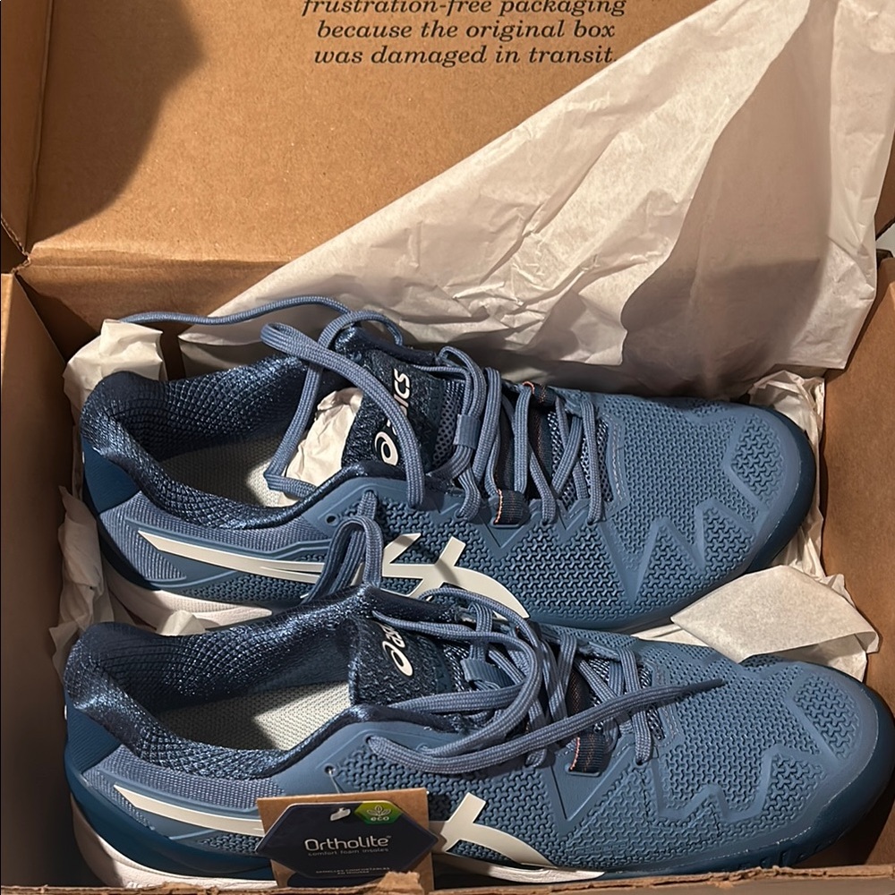 ASICS Navy and White Running Shoes